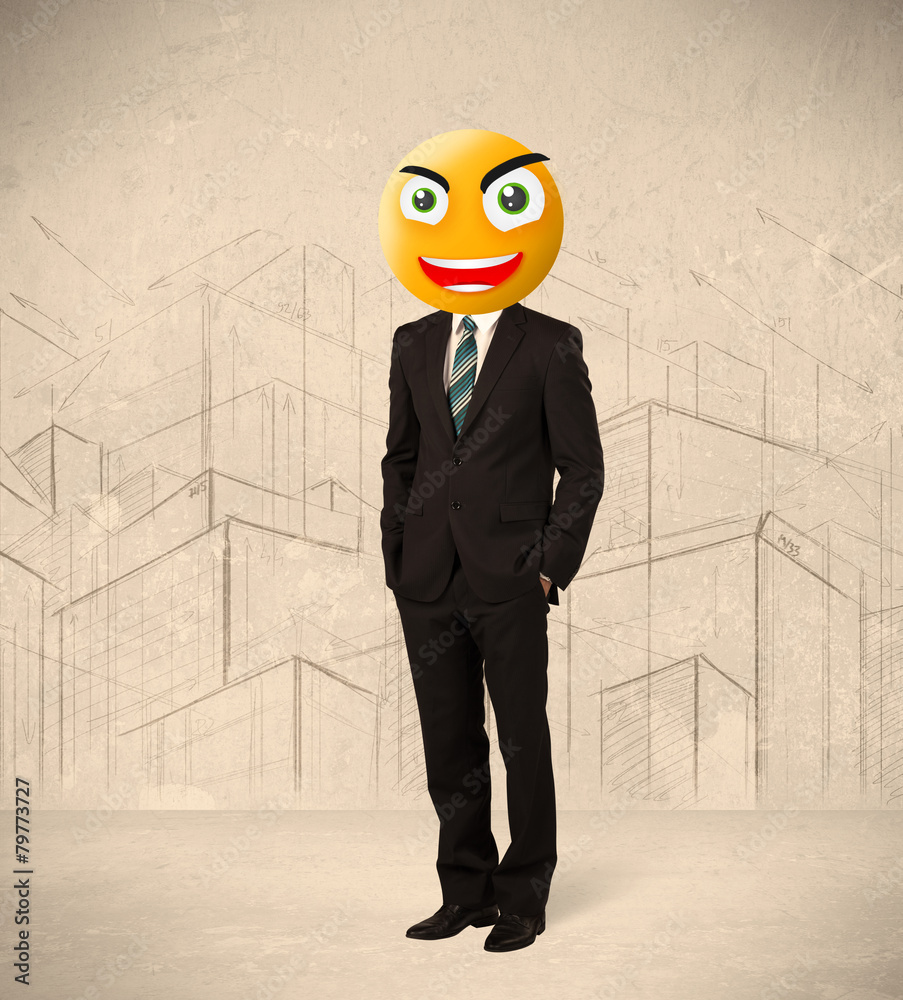 Fototapeta premium businessman with smiley face