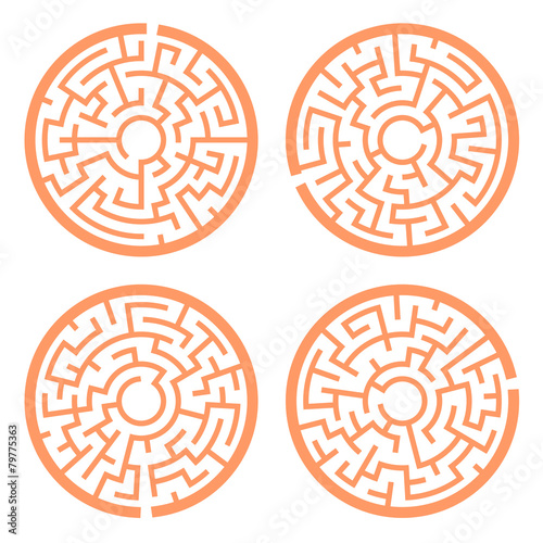 orange circular maze set