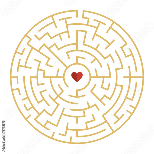 circular maze with heart element