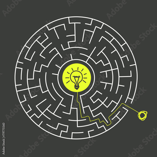 lovely circular maze with lighting bulb