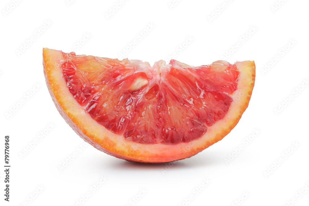 segment of ripe blood red orange isolated