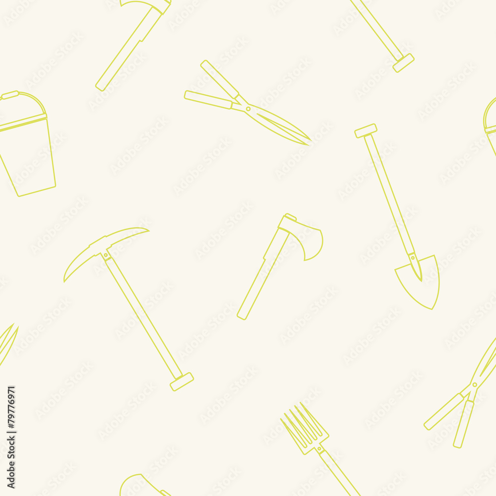 Seamless background with garden instrument Seamless background with garden instrument