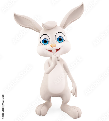 Easter Bunny with keep silent pose