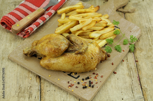 poulet, frites photo