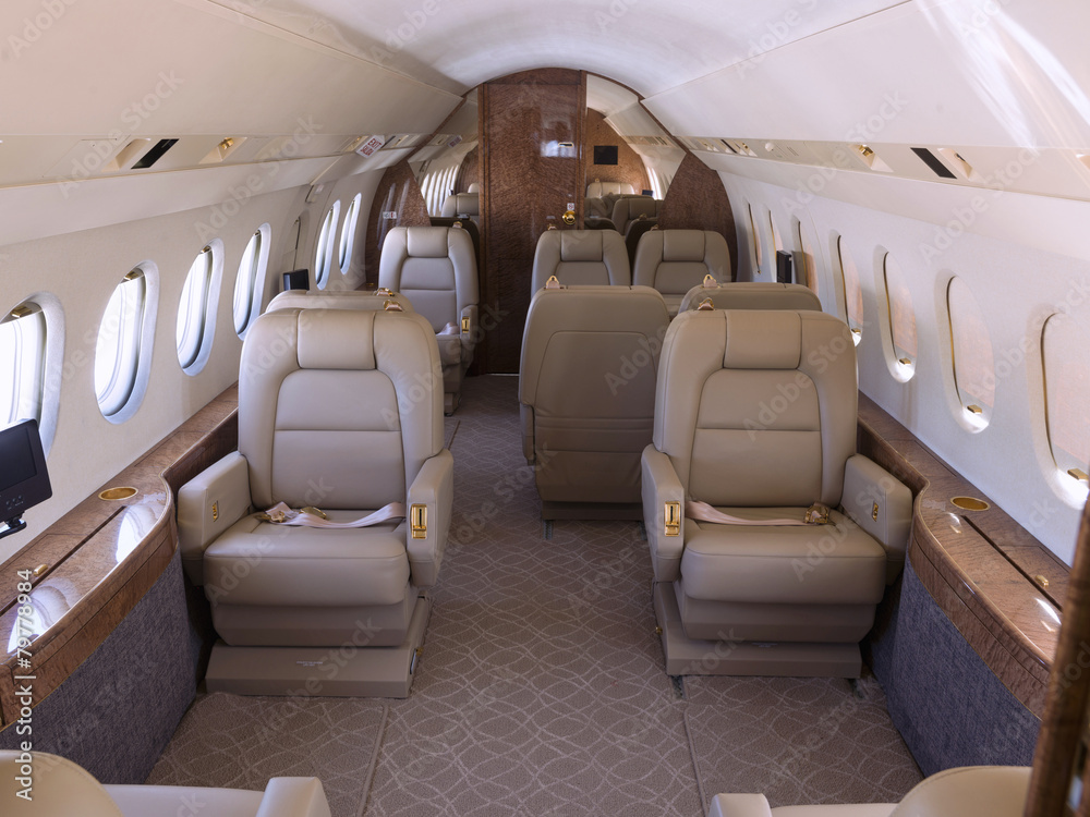 Fototapeta premium Interior view of a private jet