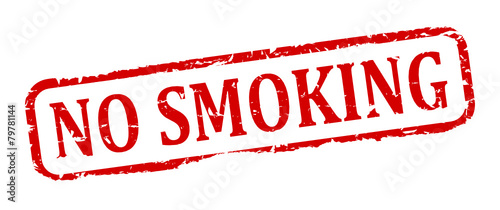 Damage to red round stamp with the word - no smoking - vector