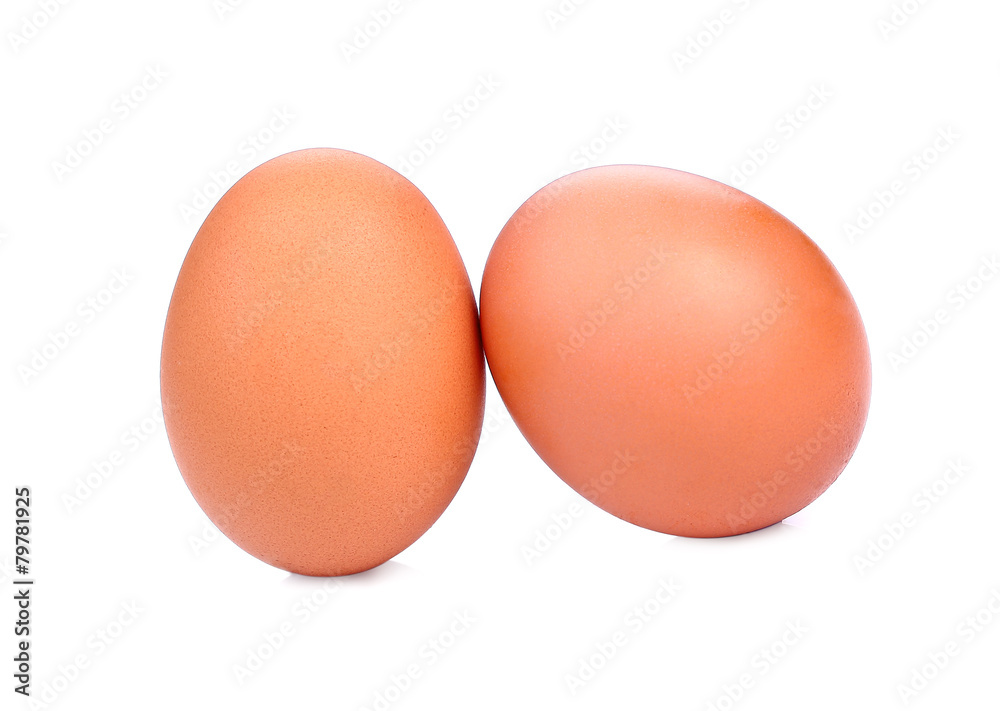 two brown eggs isolated on white background two brown eggs isolated on white background