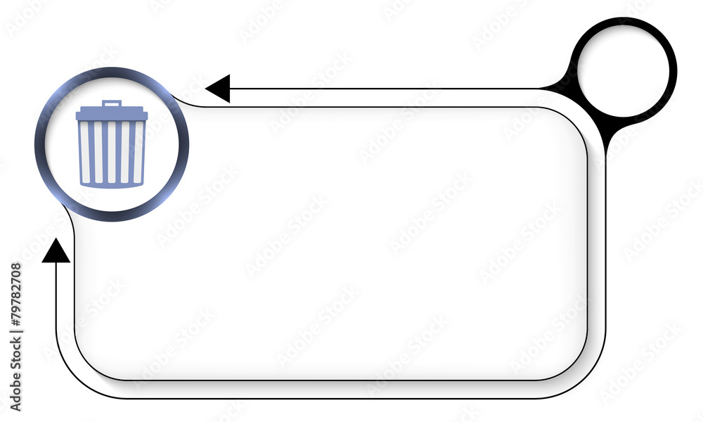 frame for any text with trashcan and arrow frame for any text with trashcan and arrow