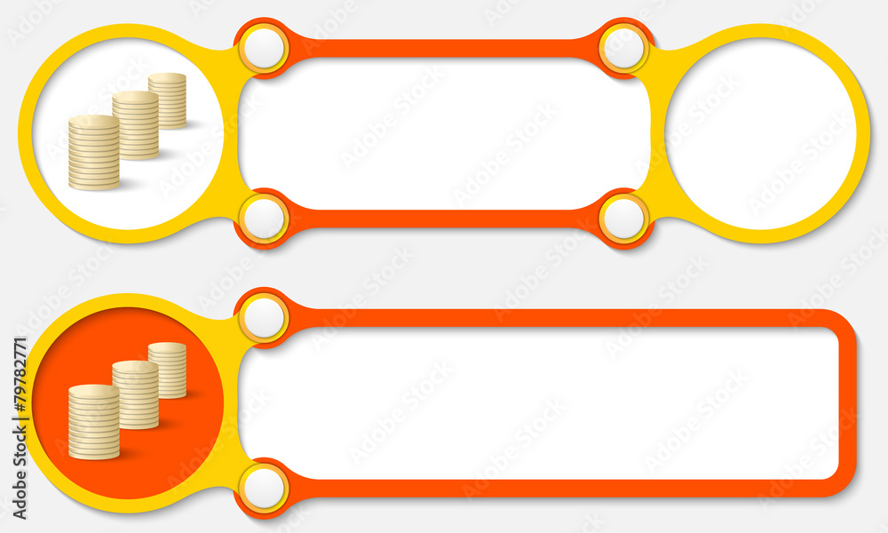 Two vector abstract frames for your text and coin Two vector abstract frames for your text and coin