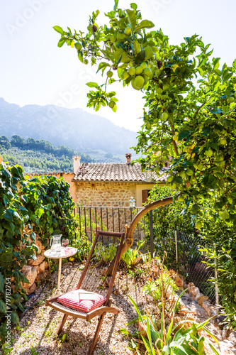 Majorca Balearic house patio in Balearic islands photo