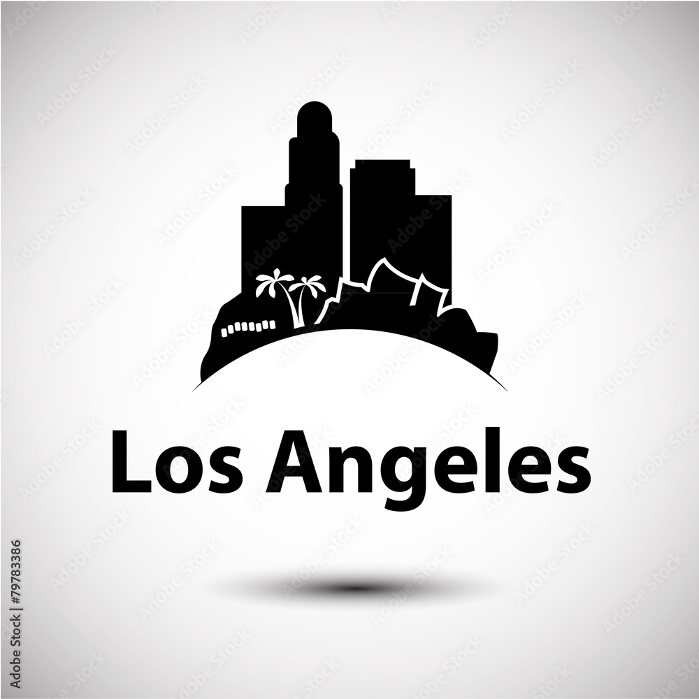 Vector silhouette of Los Angeles, USA Vector silhouette of Los Angeles, USA
