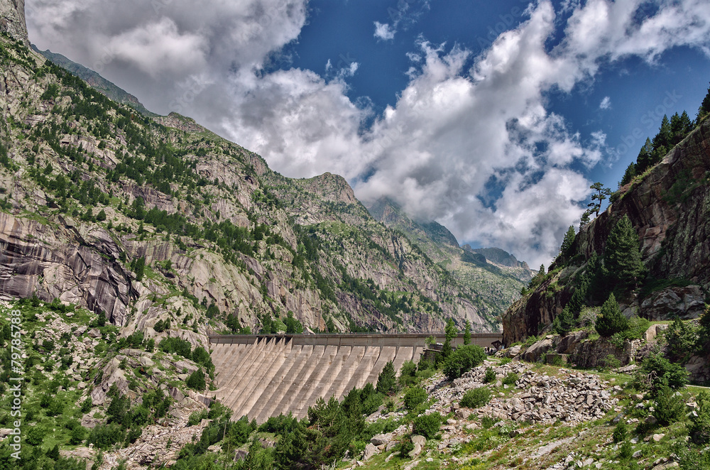 Fototapeta premium Cola del Embalse de Cavallers.