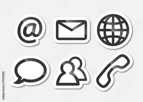 Kommunikation - Symbol Aufkleber - Konturen in Dunkelgrau