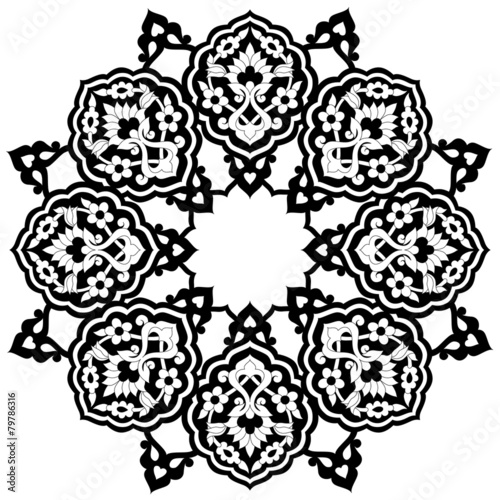 black artistic ottoman pattern series seventy nine