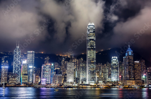 Hong Kong Skyscrapers with lights