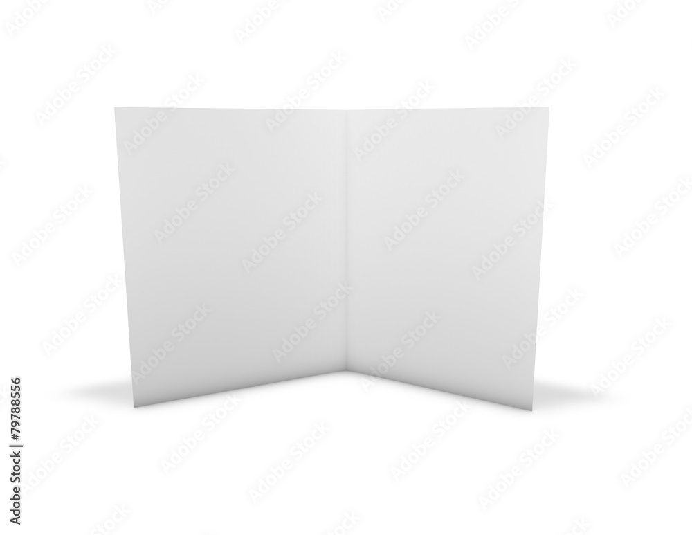 Open greeting card standing on floor with shadow. Open greeting card standing on floor with shadow.