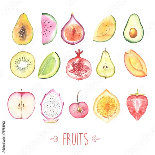 Naklejka na ścianę owoce