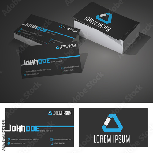 Business Card Background Design Template with Icons. Vector