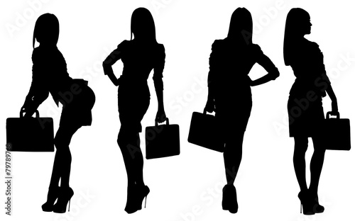 Vector images silhouettes of sexy girls