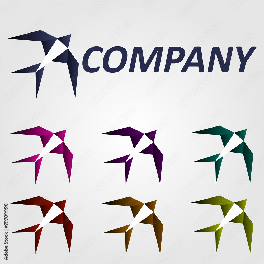 Obraz premium Origami Bird Logo