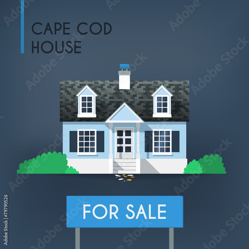 Blue cape cod country house