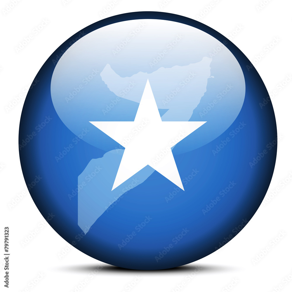 Map on flag button of Somali Republic Map on flag button of Somali Republic