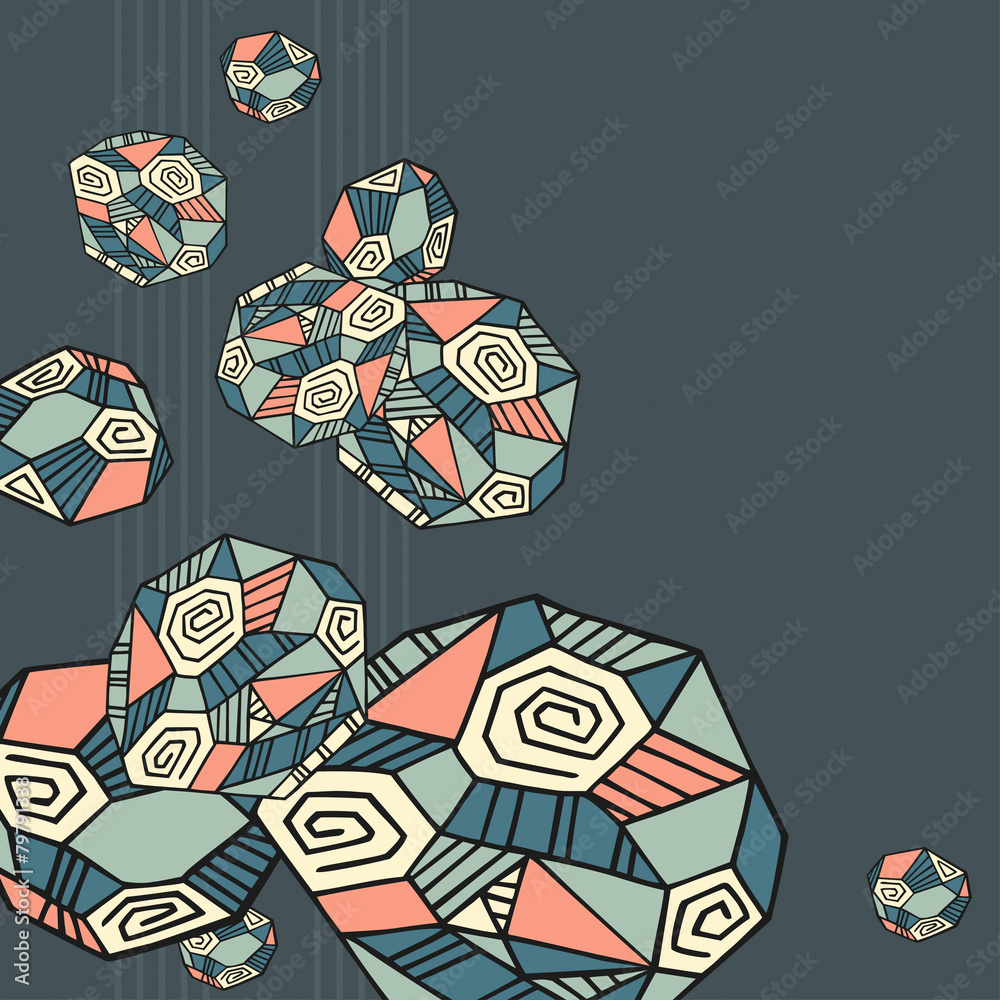 Fototapeta premium Abstract Pattern With Freehand Drawing Polygons.&nbsp;