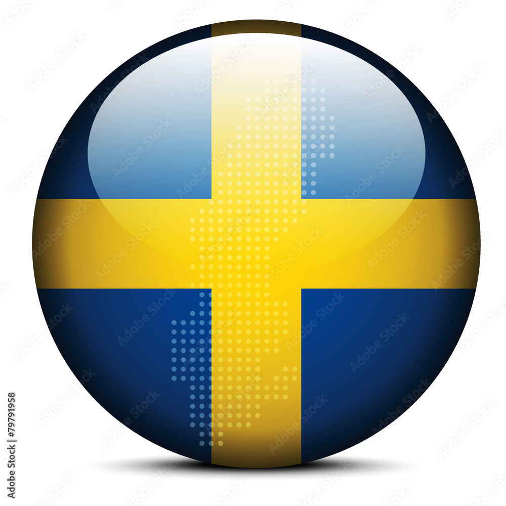 Map with Dot Pattern on flag button of Kingdom Sweden Map with Dot Pattern on flag button of Kingdom Sweden