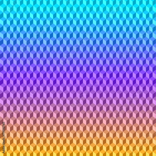 Abstract vector 3D cubes geometric bright colored background