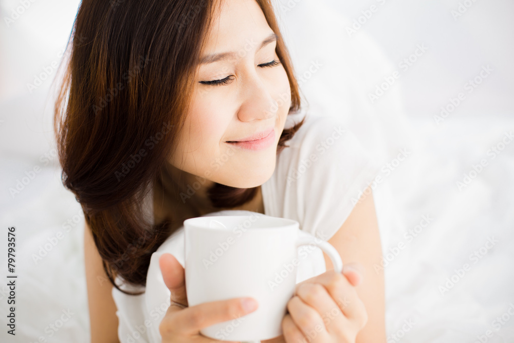 Portrait of a beautiful young woman in bed Portrait of a beautiful young woman in bed