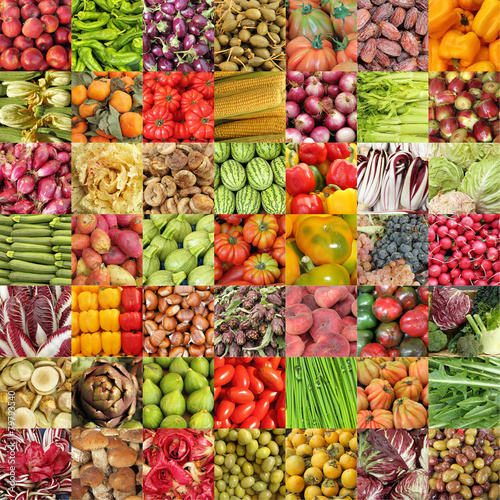 vegetables and fruits collage