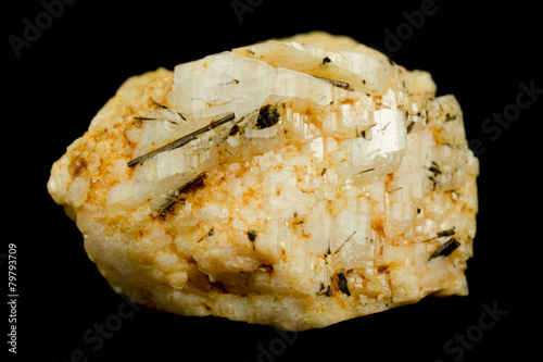 Foto Pale albite feldspar crystal
