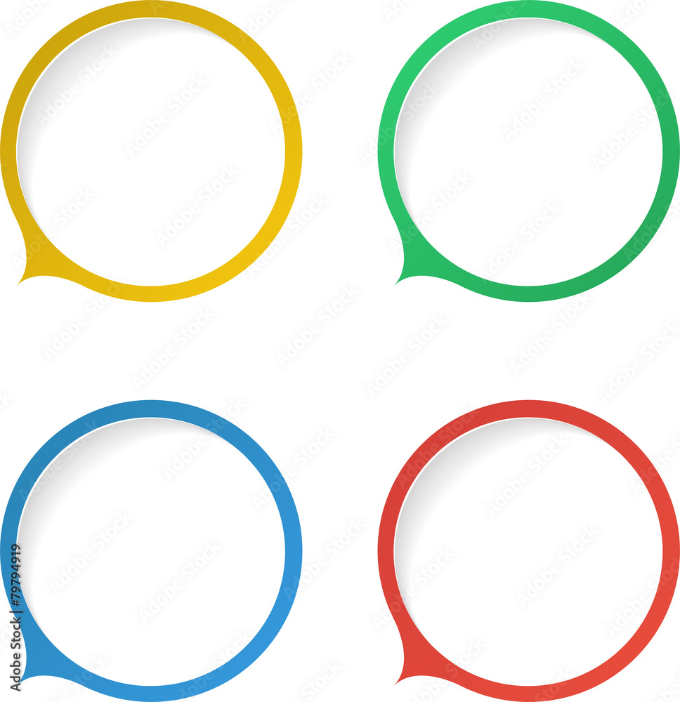 Set of simple circular speech bubbles Set of simple circular speech bubbles