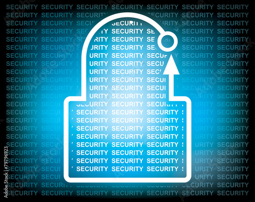 Security concept with abstract padlock