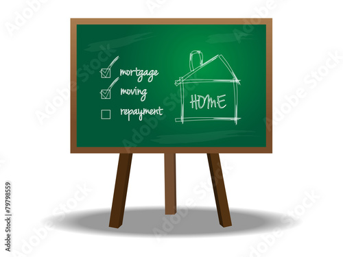 Green school board with list