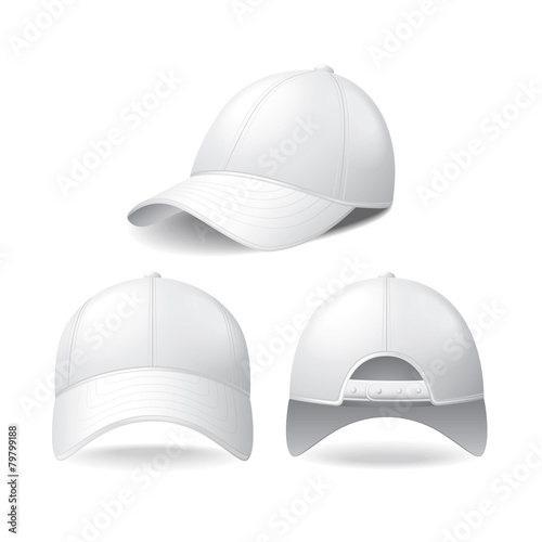 White baseball cap isolated on white vector