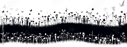 Blumenwiese Frühlingswiese Vektor Hintergrund