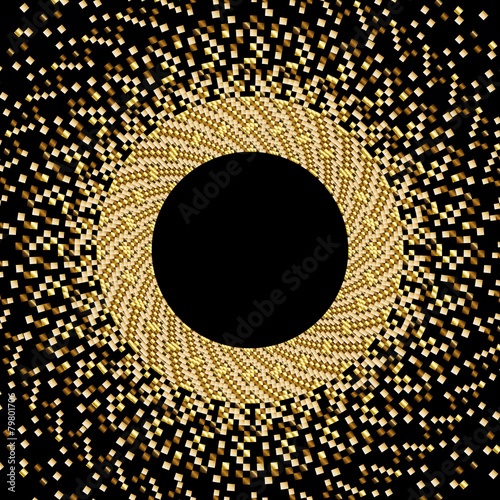 Gold round frame. The original gold frame pixels.