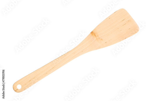 Wooden ladle isolated on white background.