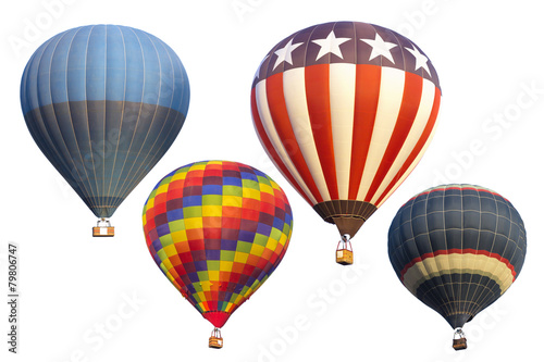 Hot air balloon isolated on white background photo