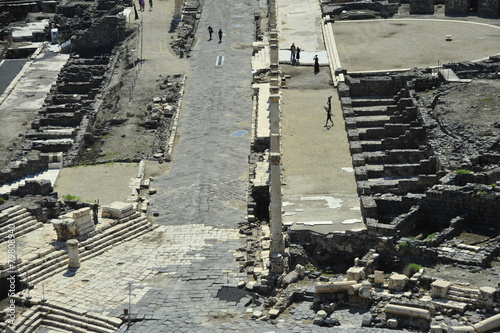 Aerial view on antiquities of Beth Shean NP, Israel