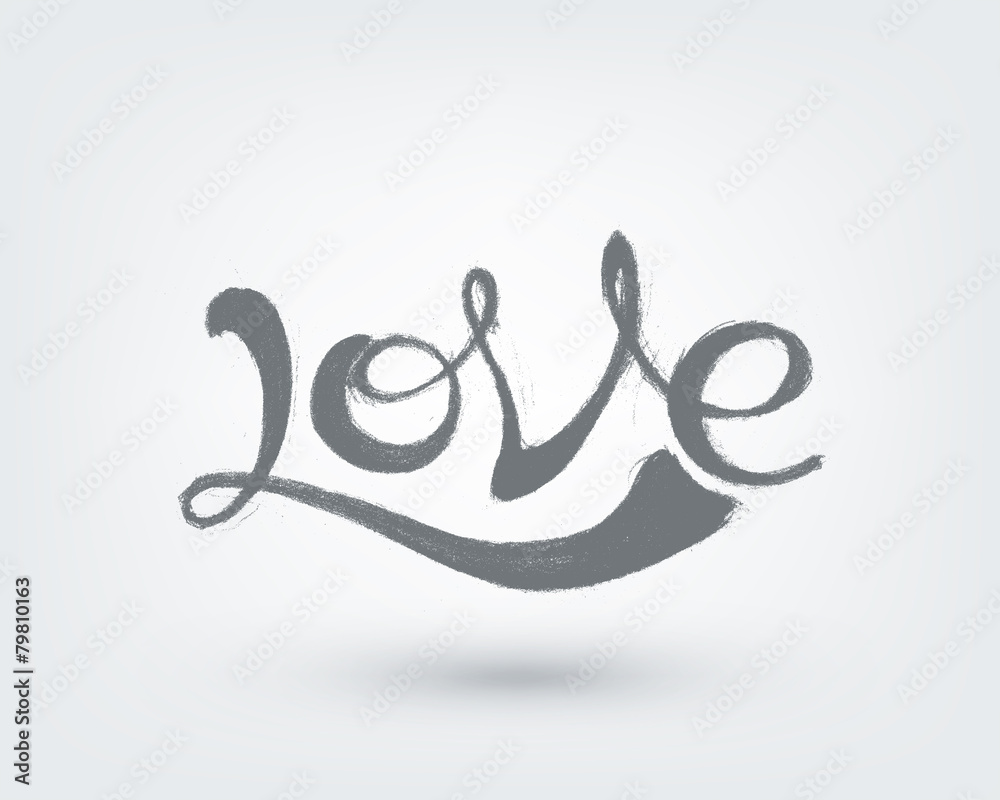 Obraz premium Love text design. Hand drawn word on white background