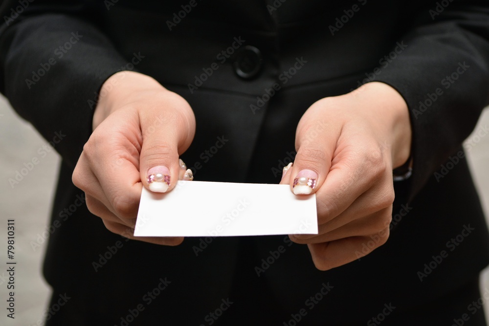 Obraz premium Business cards exchange image