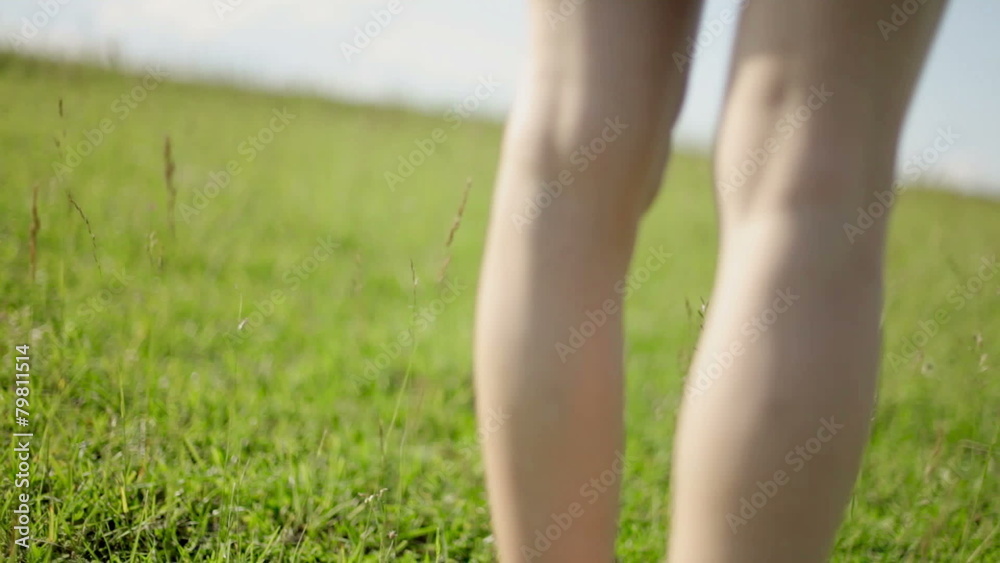 running barefoot on the grass running barefoot on the grass