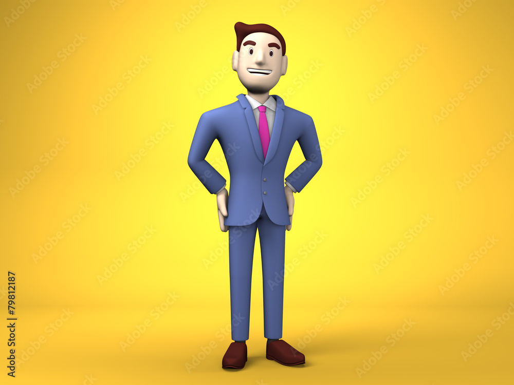 Smile Businessman On Yellow Background Smile Businessman On Yellow Background