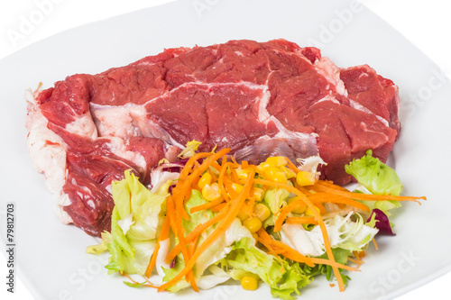 Raw veal and salad