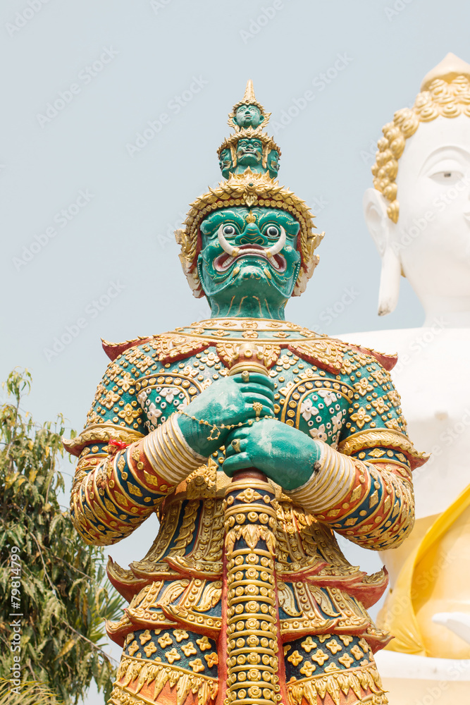 Fototapeta premium Green Giant in the Temple of the Emerald Buddha, Thailand