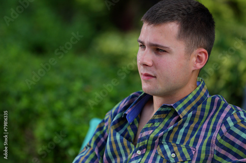 Profile of a handsome young man