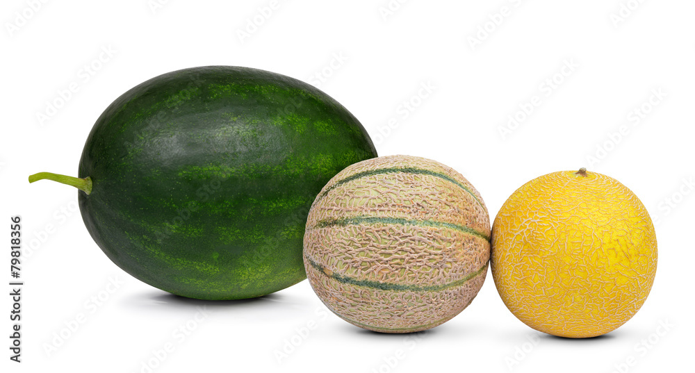 Fresh melons isolated on a white background