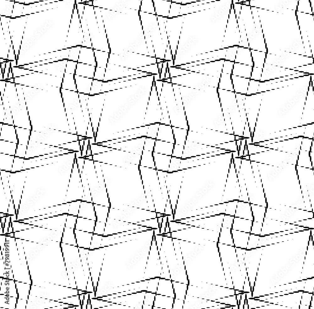 Obraz premium Black and white geometric seamless pattern, abstract background.